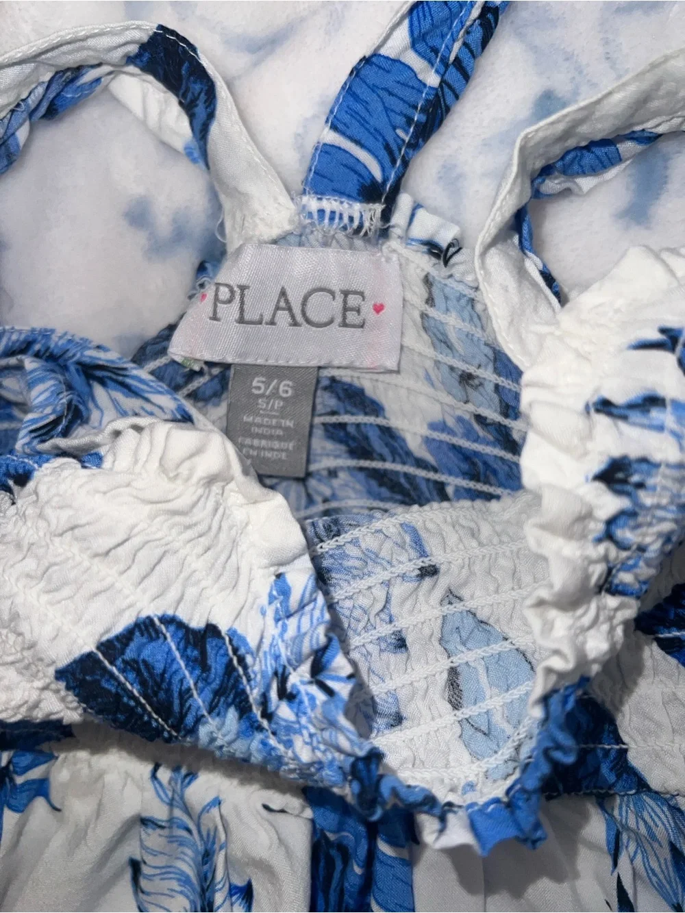The Children's Place White and Blue Floral Sundress